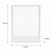 Acrylic Display Case for Models, Clear Dustproof Protection Showcase, White Base Collectible Display Cabinet