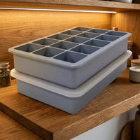 Baby Food Grade Silicone Ice Trays for Home Bar, Easy Release Ice Box with 15 Compartments for Party Supplies, Reusable 18.7*11.8*3.5cm Design