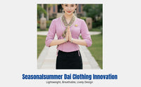 Dai Ethnic Dress for Women, Lightweight Breathable Summer Outfit, Water Splashing Costume, Black Skirt, Embroidered Workwear