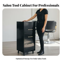 Rolling Salon Cart with Drawers Multi-Drawer Stylist Trolley on Wheels Hair Salon Trolley Large Capacity Stylist Tool Cabinet