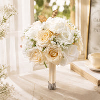 Show-Stopping Artificial Flower Bouquet Handheld Bridal Bouquet Elegant Flowers Delicate for Brides