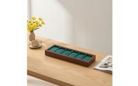 6-Slot Watch Display Tray Wooden Watch Tray with Velvet Lining Compartmentalized Professional for Jewelers, Dresser, Showcase