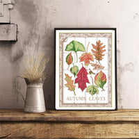 Joyful 99 Autumn Leaves Stamped Cross Stitch Kit, Small Landscape Maple Leaf DIY Embroidery Set