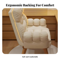 High rear rearrest Upholstered rotating Armchair Thickly Padded Lounge Chair Modern and aesthetic Living Room Seating Ergonomic Design for Home Workers, Students, homeowners, studying corner, Bedroom, Reception Area, Nursery