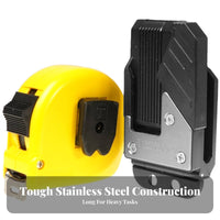 Black Plastic Tape Measure Safety Buckle Screw-Fastened Tape Measure Holder Clip Ribbed Side Panel Safety Buckle Clip Mounting Plate