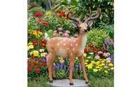 Realistic Deer Garden Statue Lifelike Deer Statue Outdoor Animal Figure Weatherproof for Nature Lovers, Gardeners, Courtyard