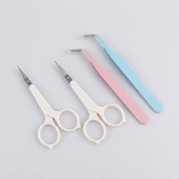 Precision Eyebrow Scissors and Curved Tweezers Set, Stainless Steel Grooming Kit for Shaping and Makeup for Beginners