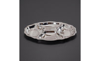 Divided Serving Plate Contoured Stainless Steel Serving Tray Rust Resistant Platter Dishware