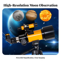 Large Opening 70mm Beginner Tele Erect Image Astronomical Tele with Tripod Ideal Gift Portable Stargazing Easy to Assemble for Beginners, Amateur Astronomers, Moon Watching, Educational Purposes, Backyard, Nature Viewing