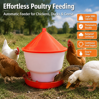 2 Pack Chicken Feeder, Thickened Rainproof Feed Bucket for Poultry, Hanging & Floor-Standing Chick Feeder