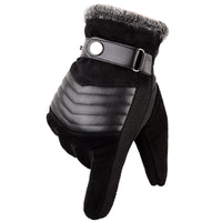 Men's Pigskin Winter Touchscreen Gloves for Outdoor Cycling and Warmth