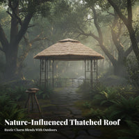 Thatch Roof Gazebo Protection Simulated Straw Sun Cover Southeast Asian Design Patio Tea House for Families, Courtyard, Deck, Commercial Venues