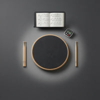 Black Striking Surface Quiet Drum Pad Beige Rim 12-Inch Drum Pad Hand Feel Music Accessory Portable