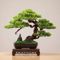 Desktop Artificial Bonsai Tree Zen Fake Bonsai Decor Maintenance-Zero-Maintenance Mini Artificial Tree Realistic for Office Workers, Entryway