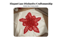 Glittering Beaded Floral Applique Handmade 3D Floral Applique Easy Sew-On Application for Crafters, Tailors, Weddings, Crafting Projects