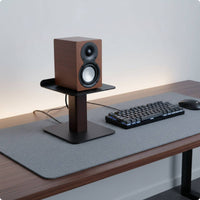 Wooden Desktop Speaker Wooden Base Finish Computer Speaker Holder Space-Saving for Office