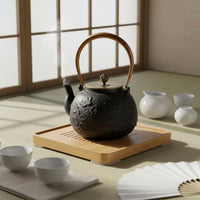 Black Cast Iron Teapot Floral Relief Cast Iron Teapot Loose Herbal Tea
