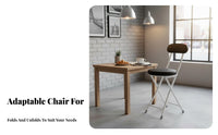 Foldable Design Cushioned Desk Chair Space-Saving Home Furniture Easy to Keep Portable Seat Multi-Purpose for Students, Homeowners, Office Workers, Dining Room, Small Compact Areas, Bedroom, Reception Area