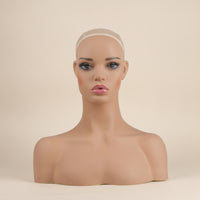 Mannequin Bust PVC Mannequin Head with Shoulders Female Display Head for Salons