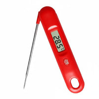 Folding Foldable Temperature Instrument Backlit Display Foldable Prong Cooking Thermometer Calibration Function Kitchen Utensil for Barbecue