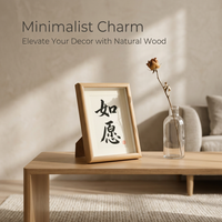 Home Decor Photo Frame with Stand for Desk, Rectangular Tabletop Picture Display Wood Color Bedroom
