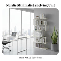 Nordic Design Freestanding accessible bookshelf Multi-Tier Room Divider Multifunctional Shelving unit adaptable Display for Apartment Dwellers, Office Workers, Interior Designers, Bedroom