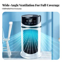 USB Electrically Driven Air Chiller Cools & Humidifies USB Desk Cooling Fan Multi-Functional Function Water-Based Chiller Humidifier for Students