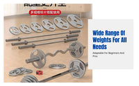 Barbell Set, Large Hole Painted Iron Plates, Home Fitness, Full Body Workout, 1.2m Bar