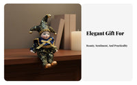 Ceramic Trickster Doll Great Gift Idea Vintage Trickster Figurine Hand-Painted Pierrot Clown Doll for Collectors, Home Decor, Art Collection
