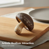 Realistic Mushroom Model Details Simulation Mushroom Ornament Clear Texture Artificial Figure for Teachers, Collectors, Kitchen Decor