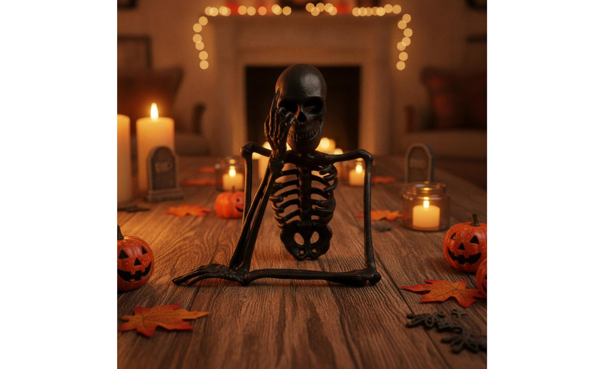 Skeletal Candle Holder Halloween Home Decor Black for Party