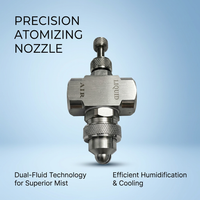 Spray Tip for Misting, Stainless Steel Fine Mist Nozzle, Siphon Fan-Shape Spray Tip for Greenhouse Humidification