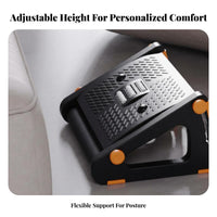 Posture Correction Adjustable Footrest Reduces Leg Fatigue Adjustable Massaging Foot Platform Non-Slip Design Footstool Massage Rollers for Students, Adults, Gamers, Workstation, Study Room, Gaming Setup