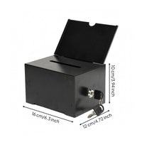 Hinged Lid Lockable Suggestion Box Side Lock Metal Suggestion Box Included Keys Smooth Painted Finish