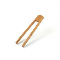 Bamboo Food Tongs with Serrated Tips Slim Cooking Tweezers Natural for Grill