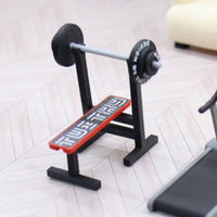1/12 Scale Miniature Bench Press, Compact Size Tiny Fitness Equipment Model, Realistic Barbell Weight Set for Dollhouse Gym, Diorama Makers, Sand Table Scene, Hobbyist Accessories