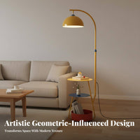 Memphis Design Floor Lamp with Shelves Space Saving Floor Lamp with Table 3 Color Temperatures Indoor Lighting Stepless Dimming for Book Lovers, Homeowners, Living Room, Bedroom, Reading Nook, Entryway