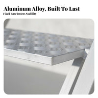 Aluminum Alloy Ladder with Handrails Heavy Duty Welded Aluminum Stair Anti-Slip Steps Rooftop Climbing Ladder for Homeowners, Rooftops, Outdoor, Roof