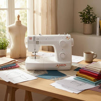 Electric Sewing Machine 23 Stitch Patterns Desktop Sewing Machine Home Craft Tool Compact Stitching Device White