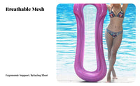 Inflatable Water Hammock Foldable Buoyant Pool Chair Thickened Material Single Person Water Recliner for Adults, Women, Beach, Summer Vacation, Sea