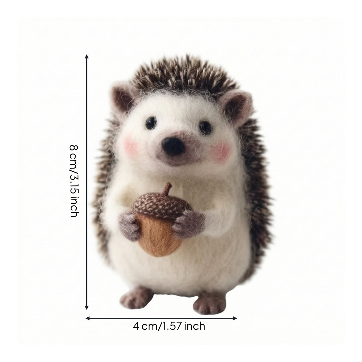 Hedgehog Figurine with Cute Felt Hedgehog Adorable Felt Animal Ornament for Crafters