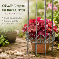 Garden Obelisk Trellis, Metal Plant Stand 81-110cm, Rust Brown Flower Stand for Climbing Plants, Weatherproof