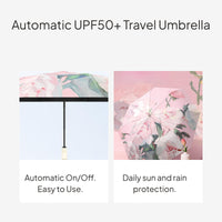 UPF50+ Folding Sun and Rain Umbrella, Portable, Windproof
