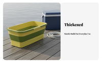 Foldable Mop Bucket Double Handle Foldable Cleaning Pail With Carrying Handles Space Saving Storage Tub for Fishermen, Outdoor, Fishing, Car Washing