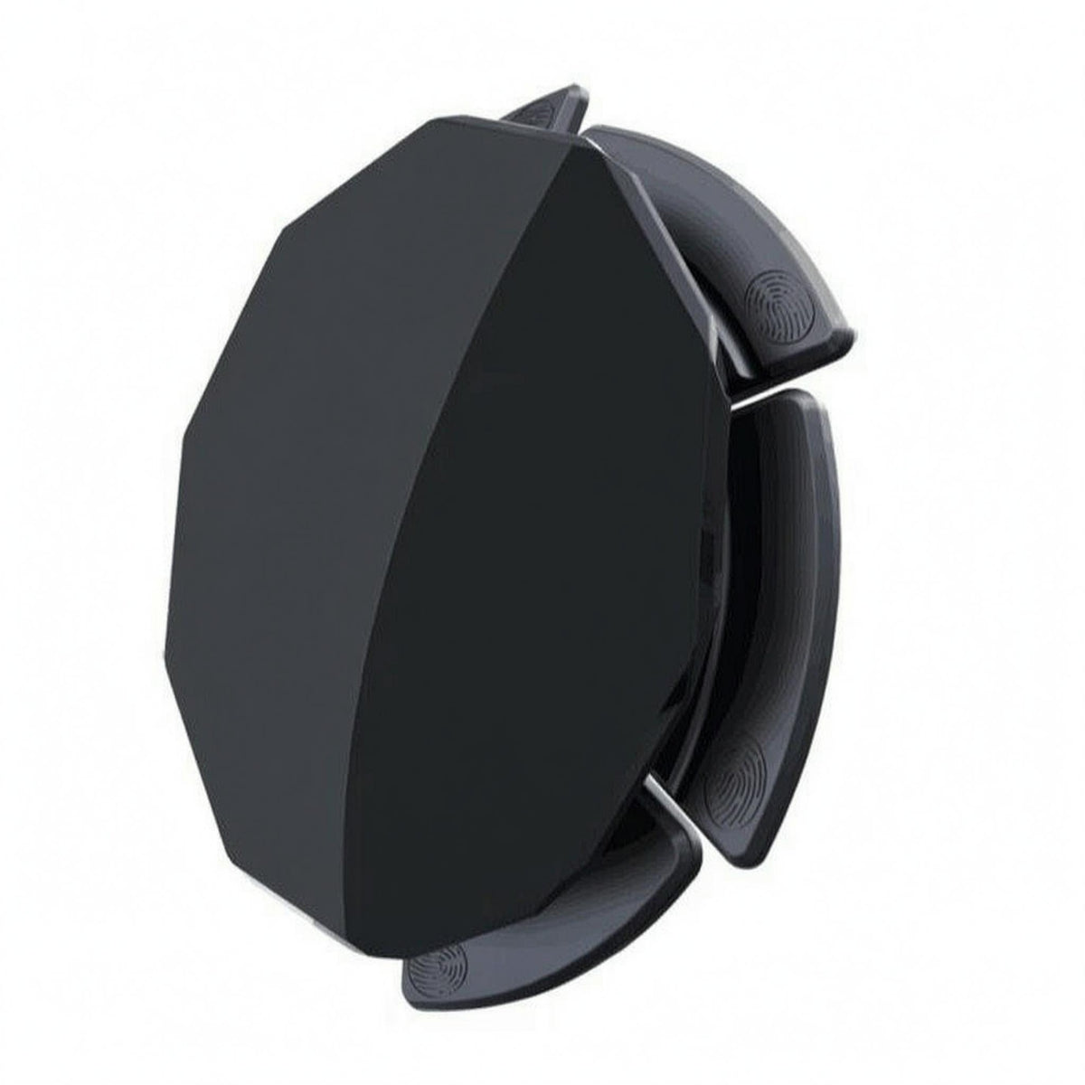 Segmented Suction-Cup Mount Base Faceted Dashboard Suction Base Sturdy Car Accessory Black
