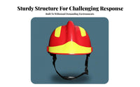Retardant Firefighter Helmet Collision Resistant F2 Rescue Helmet Shock Absorbing Emergency Rescue Hard Hat Night Reflective Design for Firefighters, Firefighting, Accident Sites, Outdoor Operations