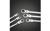 6 Pieces Ratcheting Box Wrench Set Long Handle Double-Ended Wrenches with Swiveling Heads -Finished Hand Tools for Home Mechanics