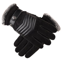 Men's Pigskin Winter Touchscreen Gloves for Outdoor Cycling and Warmth