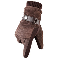 Men's Pigskin Winter Touchscreen Gloves for Outdoor Cycling and Warmth