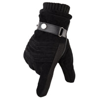 Men's Pigskin Winter Touchscreen Gloves for Outdoor Cycling and Warmth